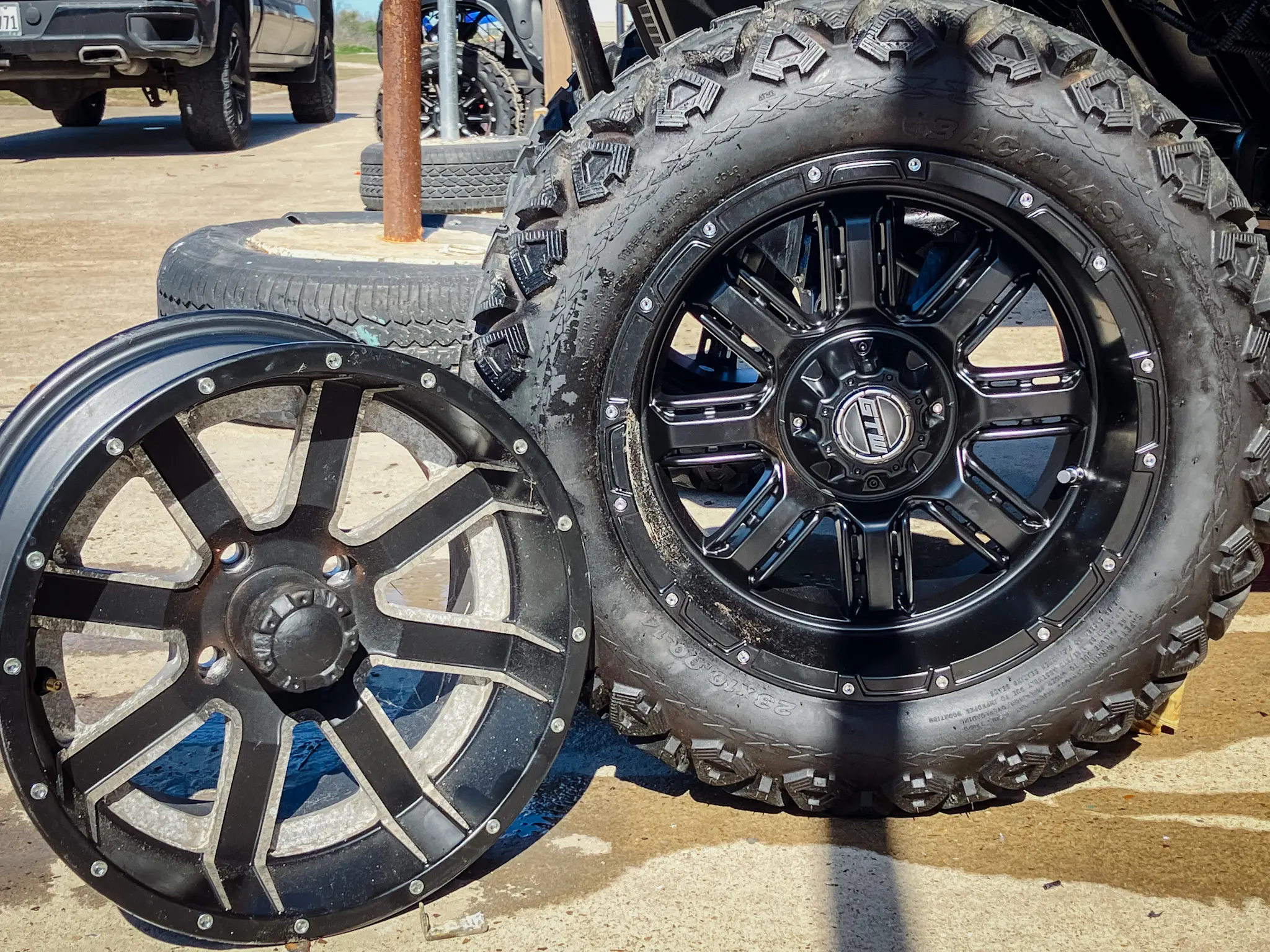 Tire replacement on golf cart