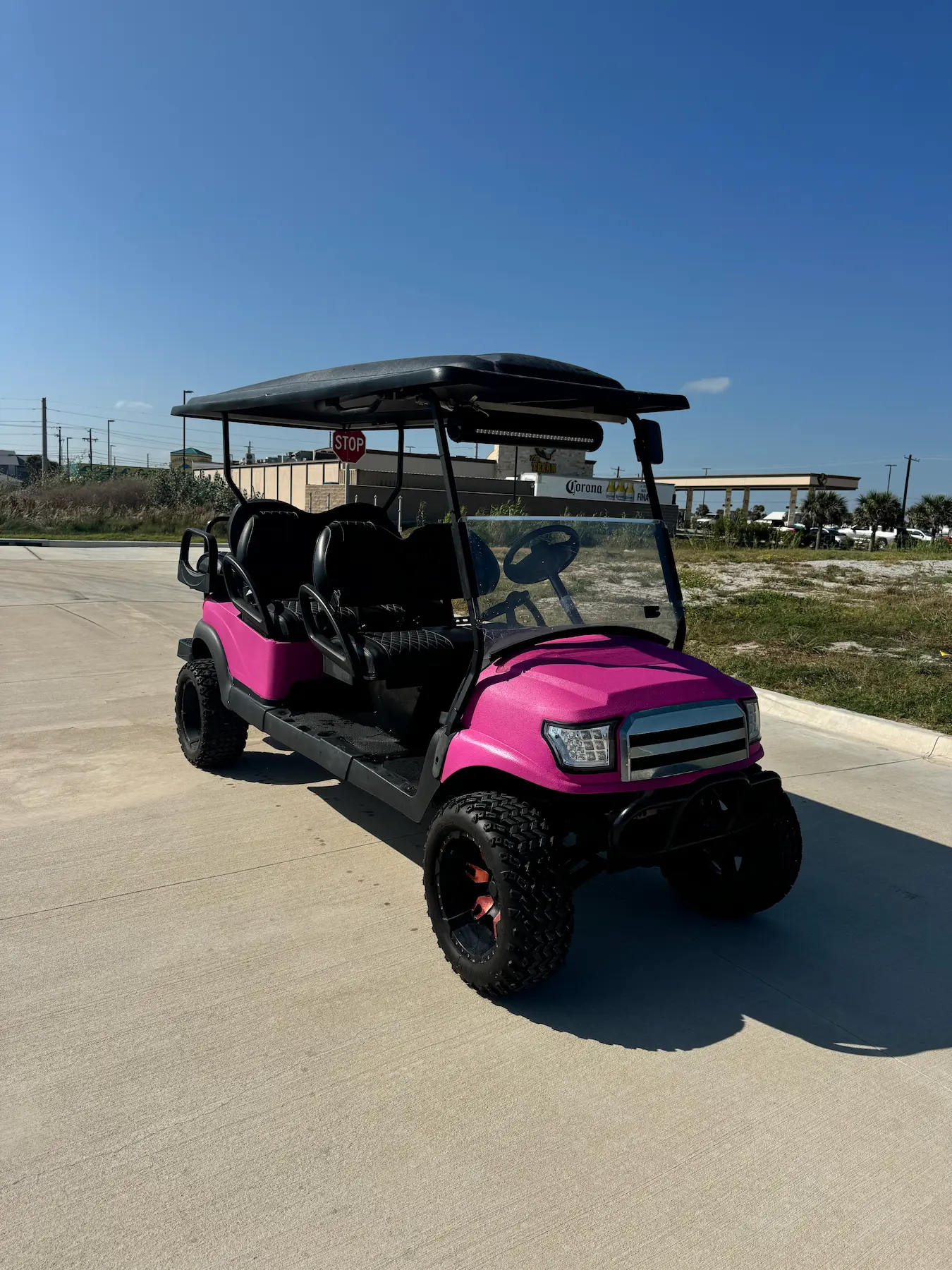 Pink golf cart customization